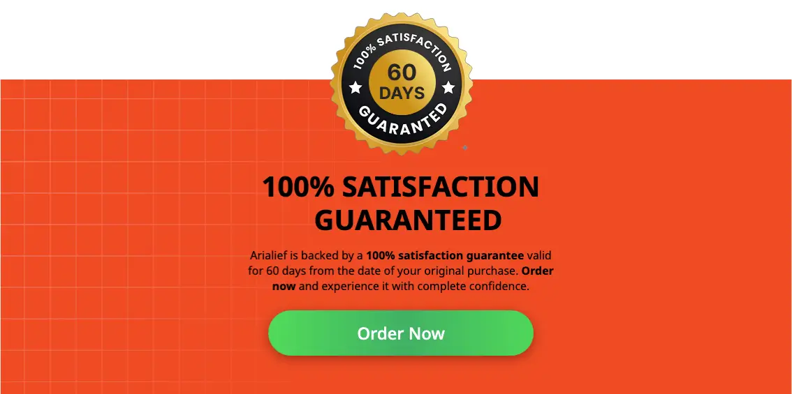 Arialief 60-Day Money-Back Guarantee Seal – 100% Satisfaction Guaranteed